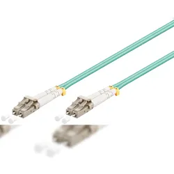 Goobay 95751 LWL Kabel, Multimode (OM3) Aqua, 1 m, Türkis - LC-Stecker (UPC) > LC-Stecker (UPC)