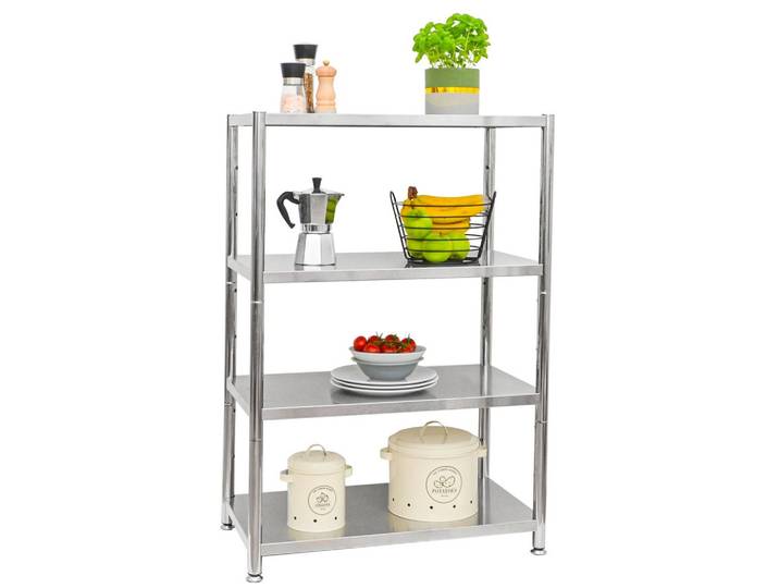 EDELSTAHL-REGAL 74x41x109 bis 160kg inkl. 4 Ebenen