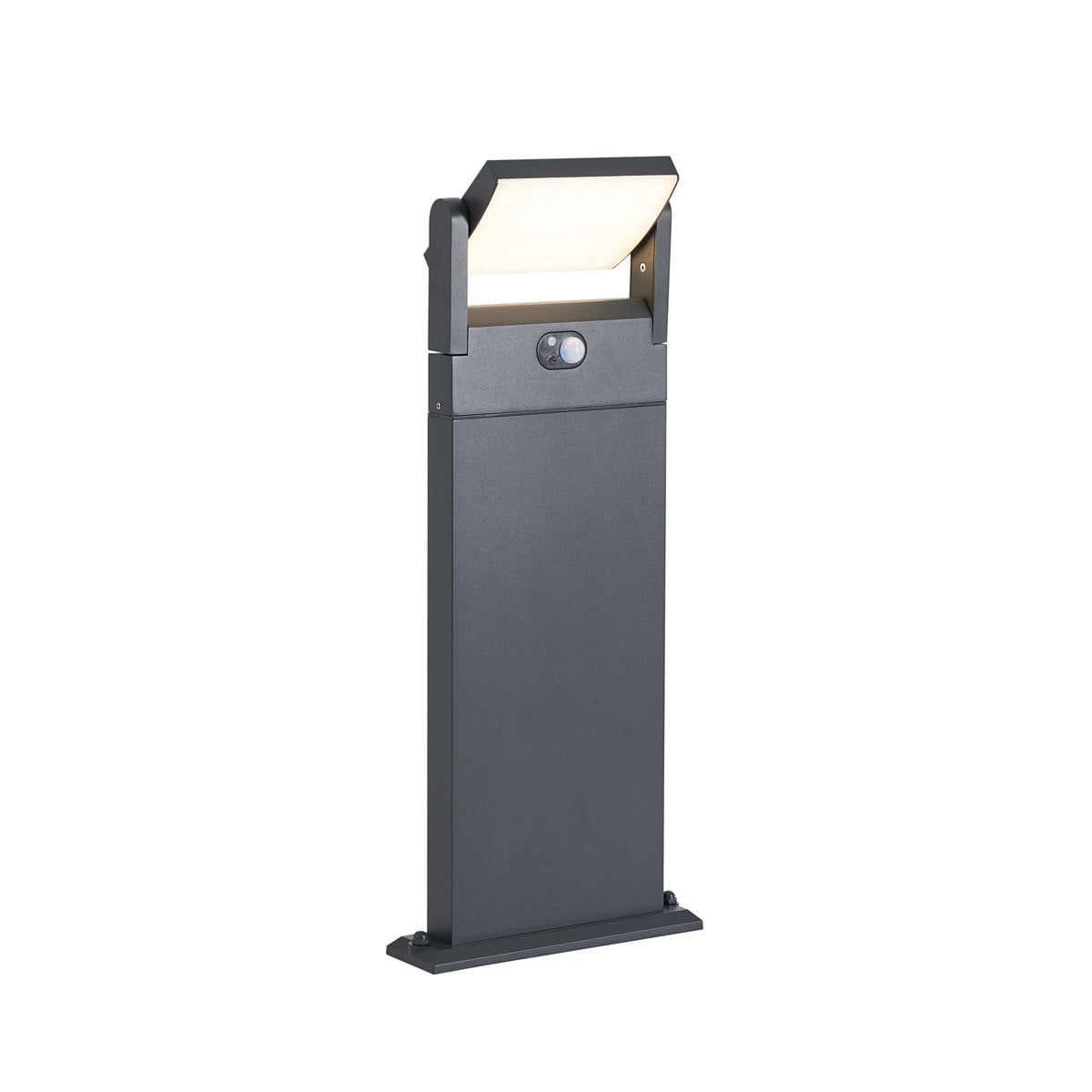 Qazqa Solar Buitenpaal met Bewegingssensor, Donkergrijs, Hoogte: 60 cm, IP54