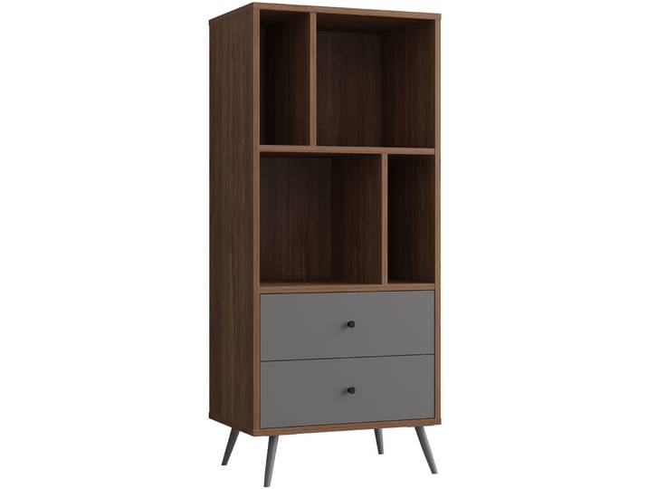 Regal Paulina natur, grau MDF B 60 H 138 cm