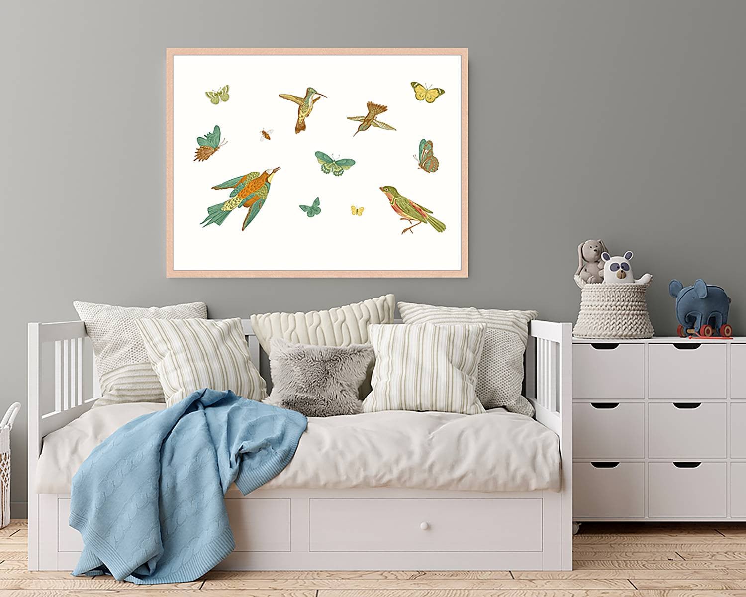 home24 Afbeelding Exotic Plants and Birds, wanddecoratie in meerdere kleuren, B: 63 cm, H: 83 cm