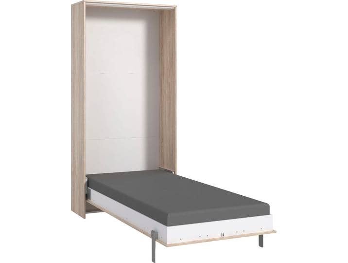 Schrankbett WIMEX Juist Schrankklappbett Gästebett , braun (eiche sägerau nachbildung), H:213cm, Schrankbetten, Schrankbett, vertikal klappbar, 3 Liegeflächen, mit Lattenrost, Made in Germany