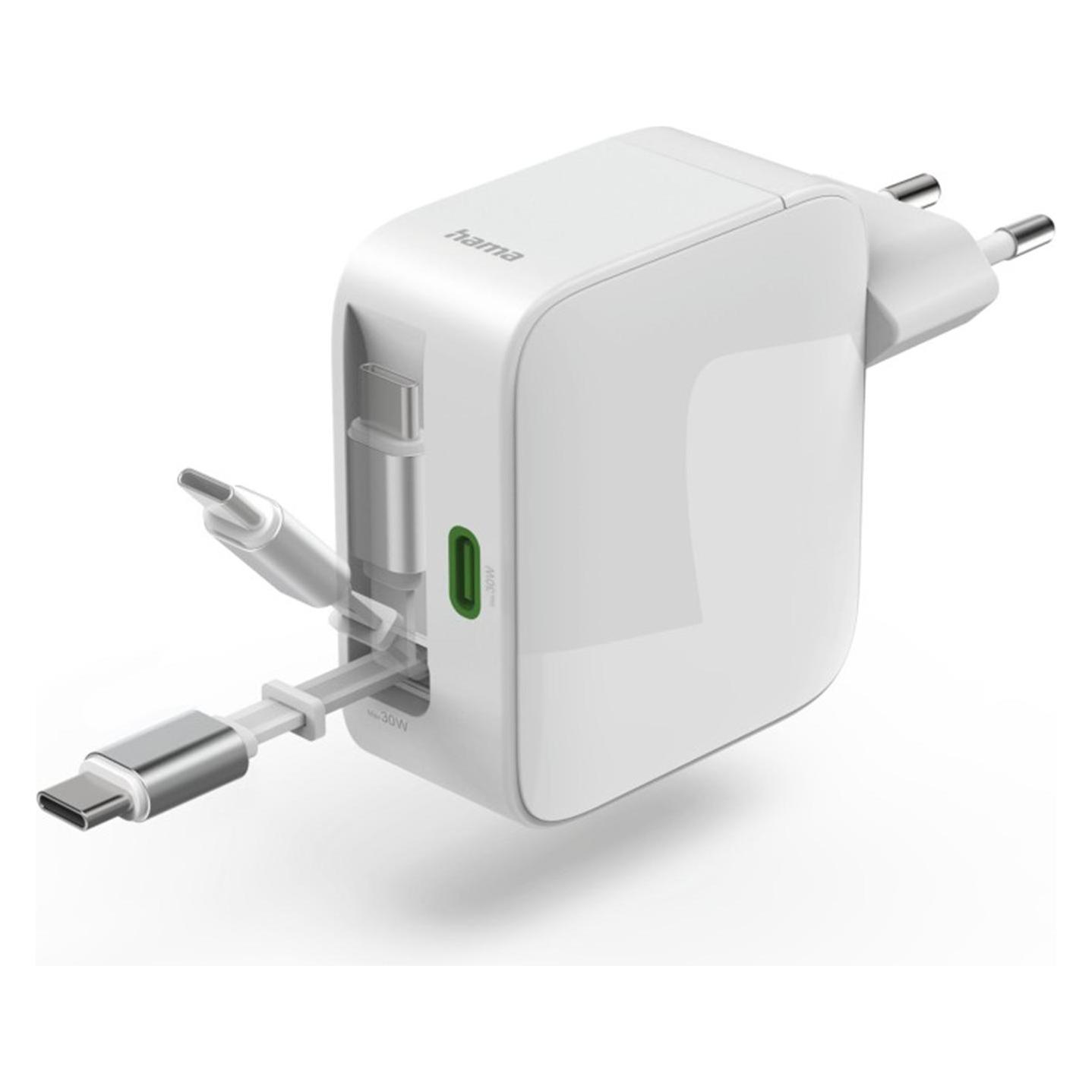 Hama Schnellladegerät, GaN, 2x USB-C (30 W, 2 Ports) (00201956)