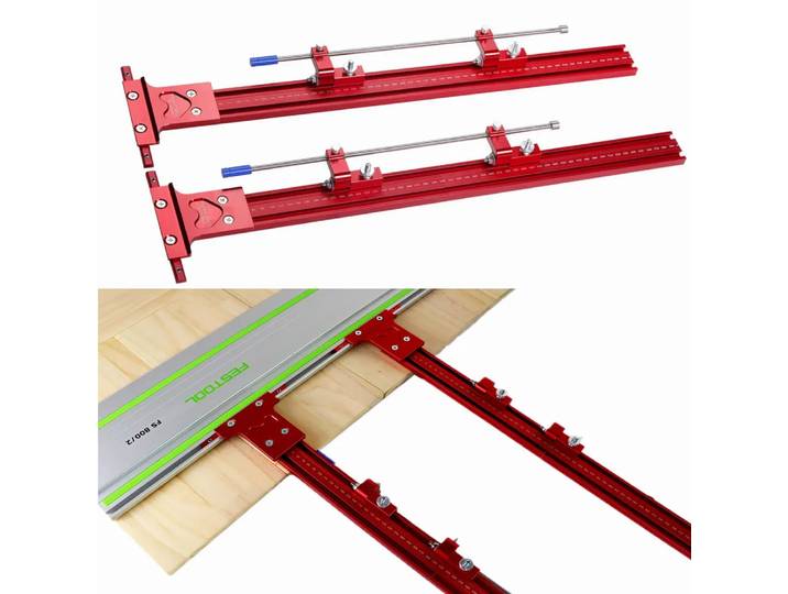 Système de rail de guidage parallèle 2-en-1 pour scie à onglet, guide en aluminium pour rails Makita et Festool, positionneur de coupe pour scie circulaire