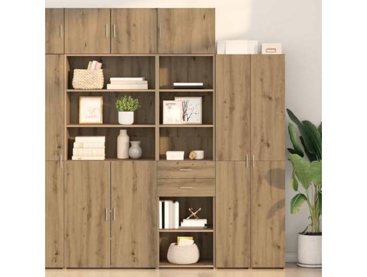 HEFZGDB Modernes Highboard mit rechteckigem Design, EIN moderner Highboard-Schrank für Wohnzimmer aus Holzwerkstoff mit Matter Oberfläche, praktischer Stauraum mit Zwei großen Schubladen