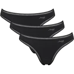 Sloggi Damen Strings, 3er Pack - GO Crush String C3P, Unterhose, Stretch-Baumwolle Schwarz / S