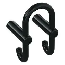 Hewi 801 Garderoben-Doppelhaken 801.90.03090 tiefschwarz, Haken nach hinten
