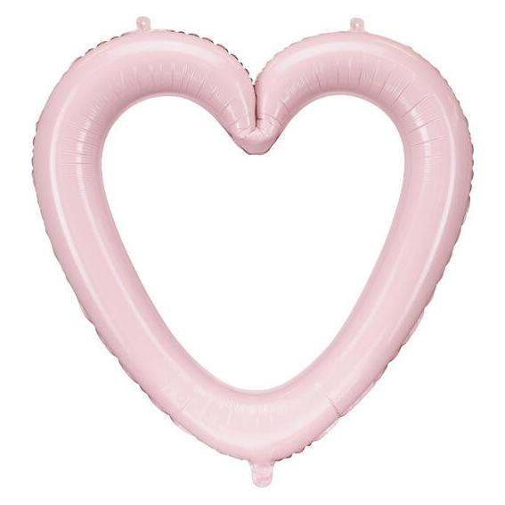 Partydeco Foil balloon Heart frame, 86x83.5 cm, light pink (1 pkt / 1 pc.) (1x) (FB207P-081J)