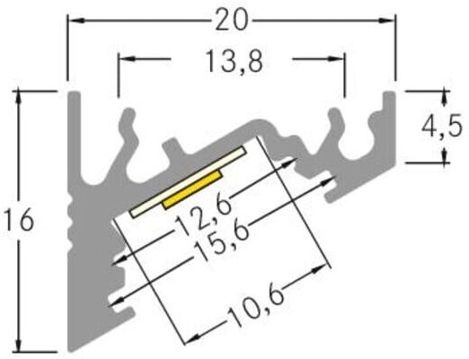 Brumberg Leuchten LED-Eckprofil 2000mm alu eloxiert 53700260)