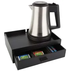 Willkommenstablett SMART Dunkelbraun mit Wasserkocher STAR 0,5 L Edelstahl