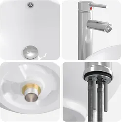 vidaXL, Waschbecken, Badezimmerwaschbecken (440 mm, 440 mm)