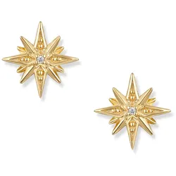 Seinerzeit SZA-2960-460 Damen-Ohrringe Astra Stern Goldfarben