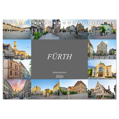 Fürth Impressionen (Tischkalender 2026 DIN A5 quer), CALVENDO Monatskalender