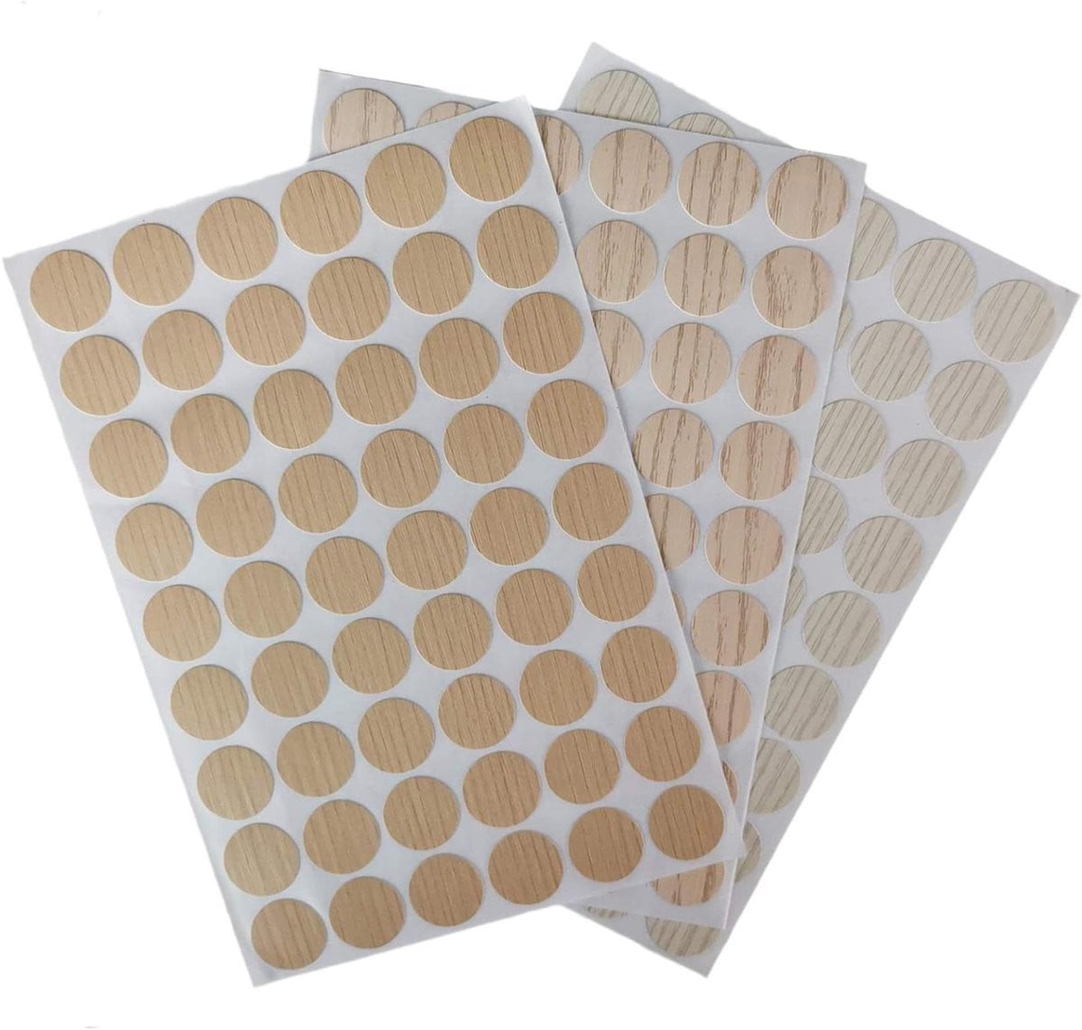 Schroefgat Stickers Houtkleur - Zelfklevende PVC Afdekstickers voor Meubels - 21 mm