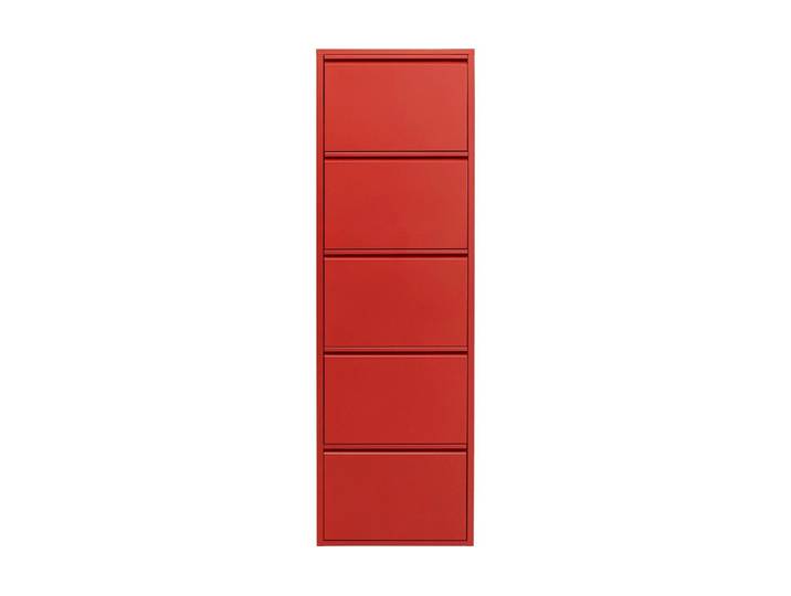 Schuhschrank KARE DESIGN Caruso 5 , rot, B:50cm H:173cm T:15cm, Metall, Schränke, Schuhschrank