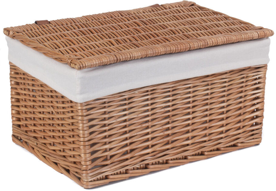 Highland Dunes Wicker Large Lined Storage Hamper Basket Double Steamed/White Lining