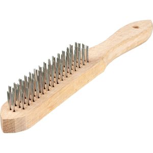 Böttcher-AG Drahtbürste Handbürste 255 mm, 4-reihig, mit glatten Borsten aus Stahl