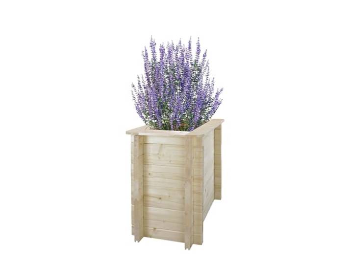 TIMBELA Hochbeet Holz - 58x38xH57 cm - Blumenbeet für Garten - Kräuterbeet - Pflanzkasten Holz - Hochbeet Balkon Garten Terrasse - Solid 28 mm Pine/Spruce Wood M611