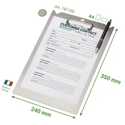 tarifold Klemmbrett DIN A4 silber
