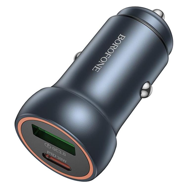 Borofone Autoladegerät BZ32A USB-C/USB-A 30 W, grau (58835183)