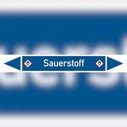 Rohrleitungskennzeichen Sauerstoff - 270x37 mm Folie selbstklebend