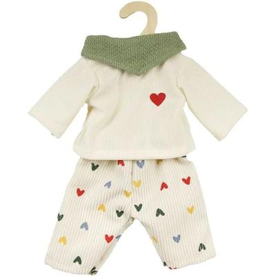 Puppen-Kordhose ''Herz-Konfetti'' mit T-Shirt und Nickituch, Gr. 35-45 cm