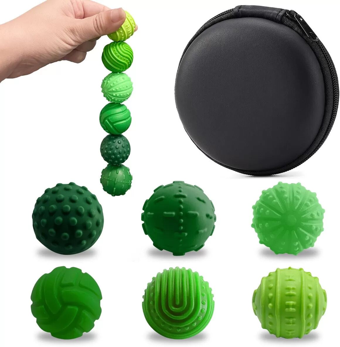 INF Silikon Magnetische Stressabbau-Kugeln 6er-Set – Weiches Fingertipp-Sensorisches Fidget-Spielzeug Grün