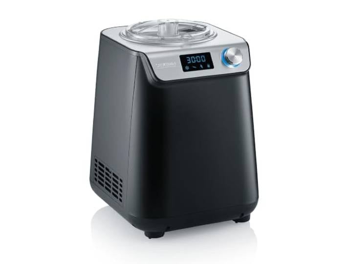 SEVERIN Sorbetière 2-en-1 Compacte 135 W\, Sorbetière électrique et yaourtière d'une capacité 1\,2 L\, Machine à glace avec livre de recettes\, noir\, EZ 7407