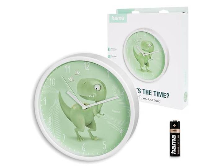 Hama Kinder-Wanduhr Cebu, ohne Ticken, für Kinderzimmer, analog, Ø 25 cm