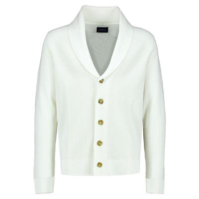 Cardigan LINDBERGH "Cardigan", Herren, Gr. S, sanftes weiß, Obermaterial: 60% Baumwolle, 40% Polyester, unifarben, Strickjacken