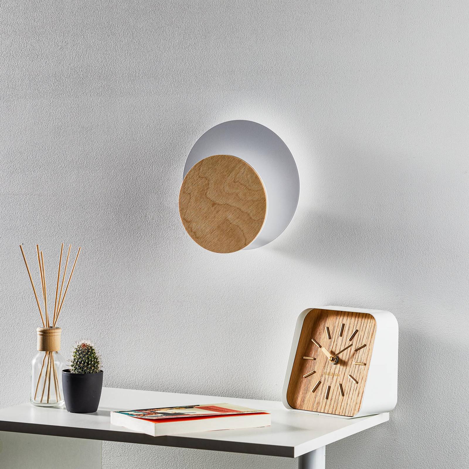 Wandlampe Circle EMIBIG LIGHTING, dimmbar, weiß / opal, für Wohn- / Esszimmer, Metall, Modern, Wandleuchte, Wandlampe Innen