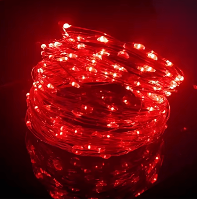 Inspire Curations 5M Battery Operated Waterproof Copper Wire Fairy Lights red 5m
