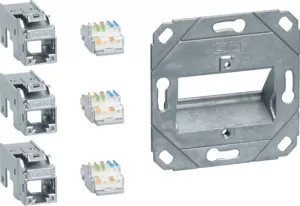 Hager verbindingsmodule 3x RJ45 Cat.6a GMKSRJ45C6A3