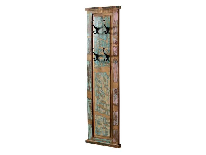 MiaMöbel Wandgarderobe 'Seaside' Massivholz, Metall Recycletes Holz Shabby Chic Indien Indisch