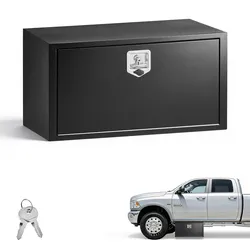 VEVOR Lkw Unterbaubox 914 x 457 x 457 mm Unterflur Staukasten Kaltgewalzter Stahl Wasserdichter Werkzeugkasten mit T-Griff Schloss für Lkw Anhänger Transporter Werkzeugkiste Unterflurkasten Schwarz