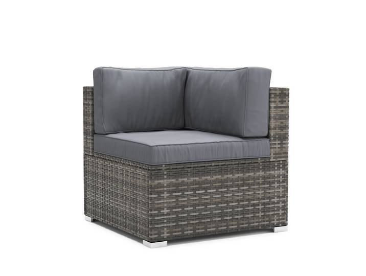 Eckteil Rattanlounge KRETA grau/anthrazit