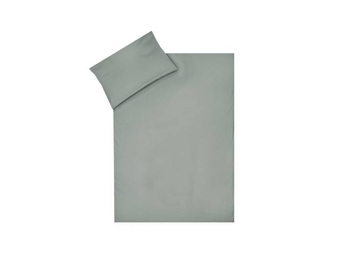 Kinderbettwäsche JULIUS ZÖLLNER Uni aloe 80/80+35/40 , grau (tannengrün), B/L: 80cm x 80cm, Jersey, B/L: 40cm x 35cm, Jersey, Obermaterial: 100% Baumwolle, Bettwäsche, Kinderbettwäsche