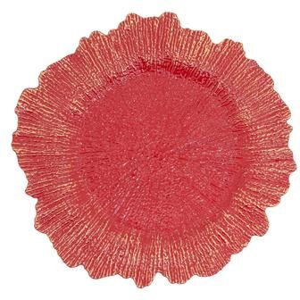 Saro Foil Print Starburst Charger Plates, Set of 4 - Textured Radiating Design