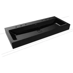 Kaldewei CONO Wand-Doppelwaschtisch, schwarz, 1200x500 mm, Randhöhe 120 mm, 2x3HL-Bohrung, Perl-Effekt, Antidröhn