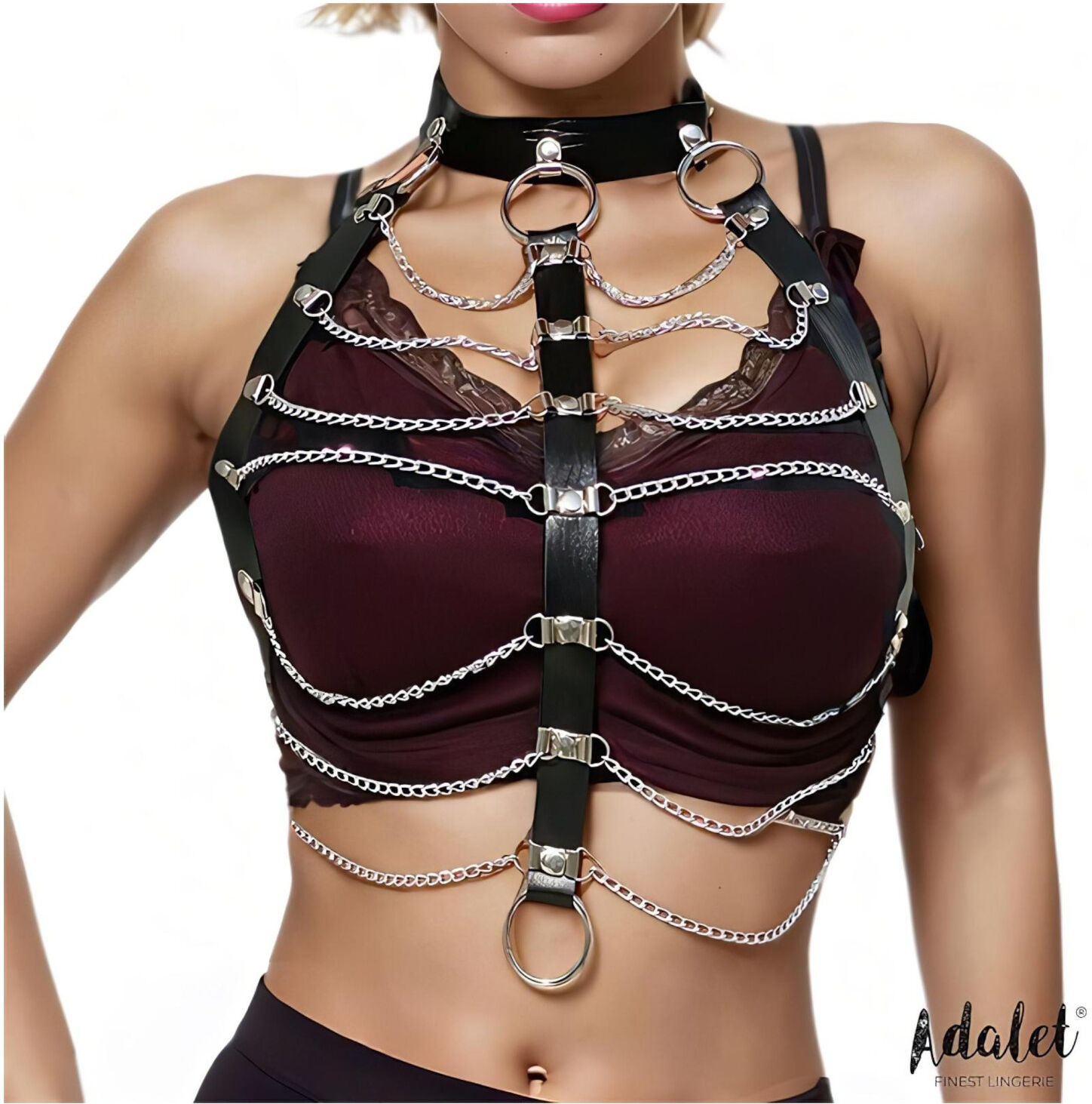 Adalet Hilda - Vegan Leather Chain Harness (Black)
