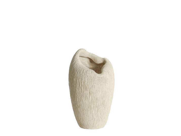 Light & Living Dekovase Denisa, Creme, Kunststoff, Stein, 26.5x50x28 cm, Dekoration, Vasen