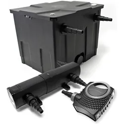 Wiltec, Brunnen + Gartenteich, Set: Teichfilter 12000l Super Eco 80W Pumpe 36W UVC Klärer 416