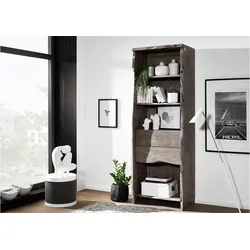 Regal Akazie 71x45x204 grau lackiert PURE ACACIA #409