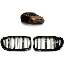 Schwarz glänzend Dual Line Kühlergrill passend für BMW 5er F10 F11 2010-2018