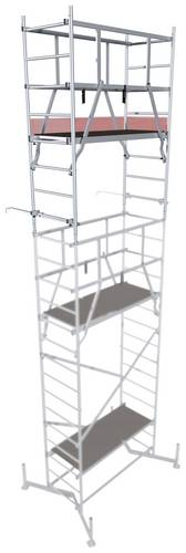 Krause 710147 Gerüstaufstockung Aluminium Gerüst 2. Aufstockung Arbeitshöhe (max.): 7.00m Silber 36.1kg