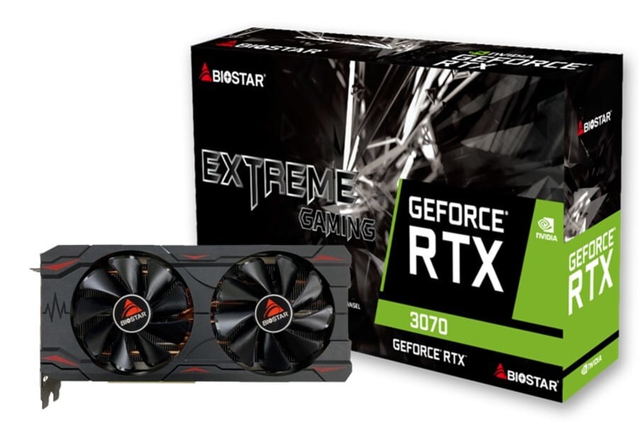 Biostar VN3706RM82 NVIDIA GeForce RTX 3070 grafische kaart met 8GB GDDR6