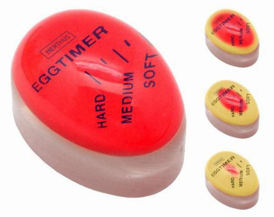 Dripio Eierkoker met indicator en timer, porselein, rood, B: 9,5 cm, D: 14,5 cm, H: 5 cm