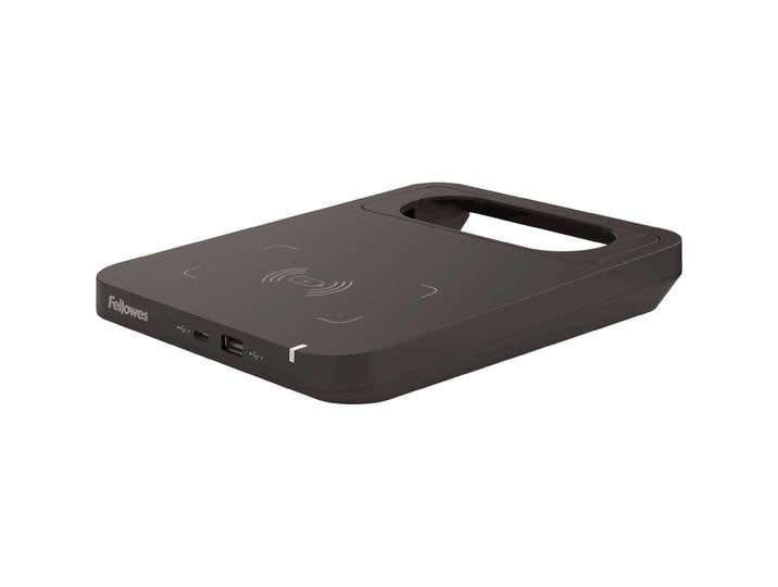 Fellowes Socle de chargement sans fil et USB compatible bras écran TALLO - Noir