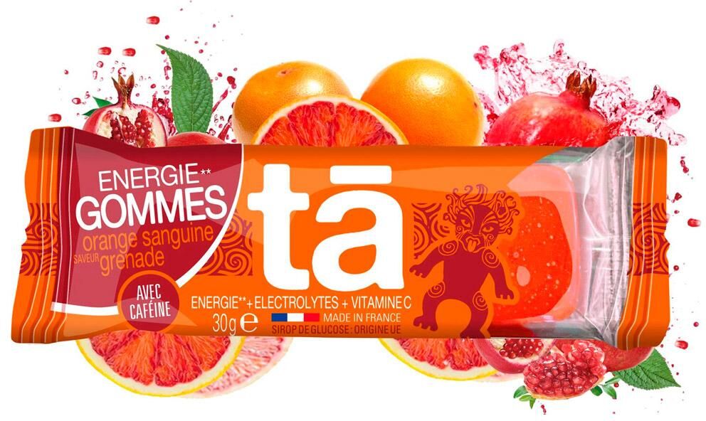 TA Energy  - Energy Gommes 30 g. Orange Sanguine Grenade - Barre Energétique