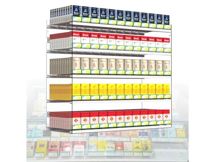 Acryl transparent Zigarettenständer,automatische Zigarettenetui Pusher Rack,Wandmontiert Vitrine,Vertikales Zigarettenschachtelregal Für Tabak Und Alkohol-Monopol,86x27x95cm